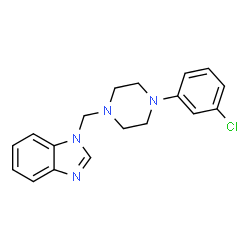ChemSpider 2D Image | 1-{[4-(3-Chlorophenyl)-1-piperazinyl]methyl}-1H-benzimidazole | C18H19ClN4