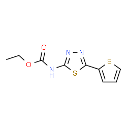 ChemSpider 2D Image | Ethyl [5-(2-thienyl)-1,3,4-thiadiazol-2-yl]carbamate | C9H9N3O2S2