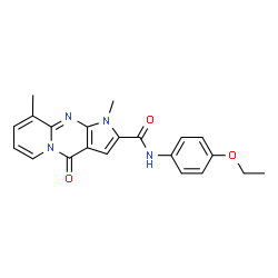 ChemSpider 2D Image | N-(4-Ethoxyphenyl)-1,9-dimethyl-4-oxo-1,4-dihydropyrido[1,2-a]pyrrolo[2,3-d]pyrimidine-2-carboxamide | C21H20N4O3