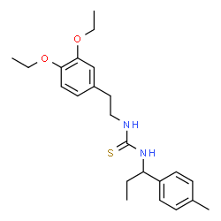 ChemSpider 2D Image | 1-[2-(3,4-Diethoxyphenyl)ethyl]-3-[1-(4-methylphenyl)propyl]thiourea | C23H32N2O2S