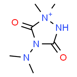 ChemSpider 2D Image | 4-(Dimethylamino)-1,1-dimethyl-3,5-dioxo-1,2,4-triazolidin-1-ium | C6H13N4O2