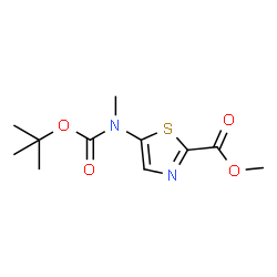 ChemSpider 2D Image | Methyl 5-((tert-butoxycarbonyl)(methyl)amino)thiazole-2-carboxylate | C11H16N2O4S