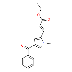 ChemSpider 2D Image | Ethyl (2E)-3-(4-benzoyl-1-methyl-1H-pyrrol-2-yl)acrylate | C17H17NO3