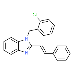 ChemSpider 2D Image | 1-(2-Chlorobenzyl)-2-[(E)-2-phenylvinyl]-1H-benzimidazole | C22H17ClN2