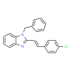 ChemSpider 2D Image | 1H-Benzoimidazole, 1-benzyl-2-[2-(4-chlorophenyl)vinyl]- | C22H17ClN2