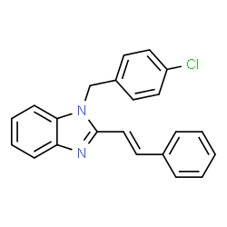 ChemSpider 2D Image | 1-(4-Chlorobenzyl)-2-[(E)-2-phenylvinyl]-1H-benzimidazole | C22H17ClN2