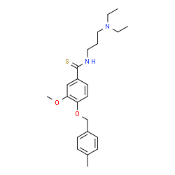 ChemSpider 2D Image | N-[3-(Diethylamino)propyl]-3-methoxy-4-[(4-methylbenzyl)oxy]benzenecarbothioamide | C23H32N2O2S