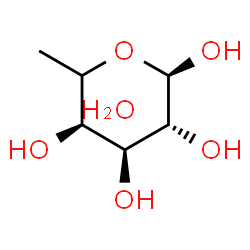 ChemSpider 2D Image | (5xi)-6-Deoxy-alpha-L-arabino-hexopyranose hydrate (1:1) | C6H14O6