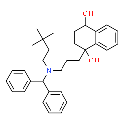ChemSpider 2D Image | 1-{3-[(3,3-Dimethylbutyl)(diphenylmethyl)amino]propyl}-1,2,3,4-tetrahydro-1,4-naphthalenediol | C32H41NO2