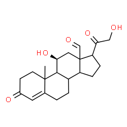 ChemSpider 2D Image | (11beta)-11,21-Dihydroxy-3,20-dioxopregn-4-en-18-al | C21H28O5