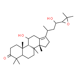 ChemSpider 2D Image | (5xi,8xi,9beta,14beta,20xi)-11,23-Dihydroxy-24,25-epoxydammar-13(17)-en-3-one | C30H48O4
