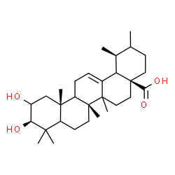 ChemSpider 2D Image | (3beta,5xi,9xi,14xi,18xi,20xi)-2,3-Dihydroxyurs-12-en-28-oic acid | C30H48O4