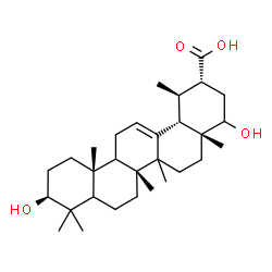 ChemSpider 2D Image | (3beta,5xi,9xi,14xi)-3,22-Dihydroxyurs-12-en-30-oic acid | C30H48O4