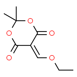 ChemSpider 2D Image | 5-(Ethoxymethylene)-2,2-dimethyl-1,3-dioxane-4,6-dione | C9H12O5