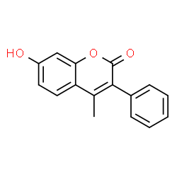 ChemSpider 2D Image | 7-Hydroxy-4-Methyl-3-Phenylcoumarin | C16H12O3