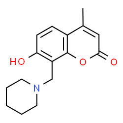 ChemSpider 2D Image | 7-Hydroxy-4-methyl-8-piperidin-1-ylmethyl-chromen-2-one | C16H19NO3