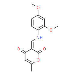 ChemSpider 2D Image | (3Z)-3-{[(2,4-Dimethoxyphenyl)amino]methylene}-6-methyl-2H-pyran-2,4(3H)-dione | C15H15NO5