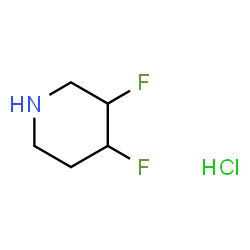 ChemSpider 2D Image | 3,4-Difluoropiperidine hydrochloride (1:1) | C5H10ClF2N