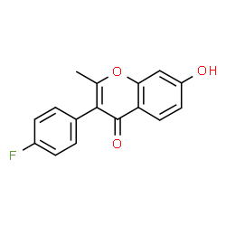 ChemSpider 2D Image | 3-(4-Fluoro-phenyl)-7-hydroxy-2-methyl-chromen-4-one | C16H11FO3