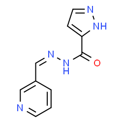 ChemSpider 2D Image | N'-[(Z)-3-Pyridinylmethylene]-1H-pyrazole-5-carbohydrazide | C10H9N5O