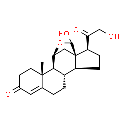 ChemSpider 2D Image | (11Î²)-11,18-Epoxy-18,21-dihydroxypregn-4-ene-3,20-dione | C21H28O5