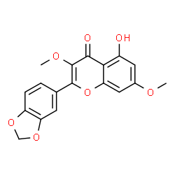 ChemSpider 2D Image | 5-Hydroxy-3,7-dimethoxy-3',4'-methylenedioxyflavone | C18H14O7