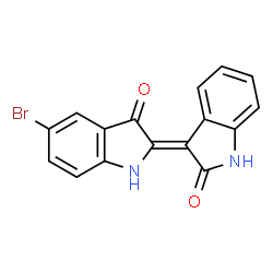 ChemSpider 2D Image | (3Z)-3-(5-Bromo-3-oxo-1,3-dihydro-2H-indol-2-ylidene)-1,3-dihydro-2H-indol-2-one | C16H9BrN2O2
