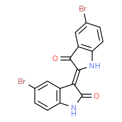ChemSpider 2D Image | (3Z)-5-Bromo-3-(5-bromo-3-oxo-1,3-dihydro-2H-indol-2-ylidene)-1,3-dihydro-2H-indol-2-one | C16H8Br2N2O2