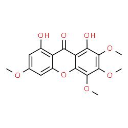 ChemSpider 2D Image | 1,8-Dihydroxy-3,5,6,7-tetramethoxyxanthone | C17H16O8