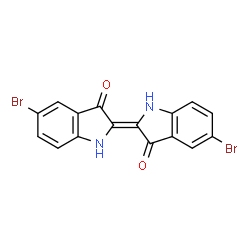 ChemSpider 2D Image | 5-Bromo-2-(5-bromo-1,3-dihydro-3-oxo-2H-indol-2-ylidene)-1,2-dihydro-3H-indol-3-one | C16H8Br2N2O2