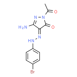 ChemSpider 2D Image | (4E)-1-acetyl-3-amino-1H-pyrazole-4,5-dione 4-[(4-bromophenyl)hydrazone] | C11H10BrN5O2