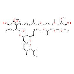 ChemSpider 2D Image | (1'R,2S,4'S,5S,6R,8'R,10'E,12'S,13'S,14'E,16'E,20'R,21'R,24'S)-6-[(2R)-2-Butanyl]-21',24'-dihydroxy-5,11',13',22'-tetramethyl-2'-oxo-5,6-dihydrospiro[pyran-2,6'-[3,7,19]trioxatetracyclo[15.6.1.1~4,8~.
0~20,24~]pentacosa[10,14,16,22]tetraen]-12'-yl (4xi)-2,6-dideoxy-4-O-(2,6-dideoxy-3-O-methyl-alpha-L-arabino-hexopyranosyl)-3-O-methyl-L-threo-hexopyranoside | C48H72O14