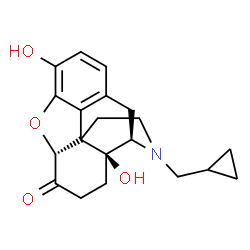 ChemSpider 2D Image | (5alpha)-17-(Cyclopropylmethyl)-3,14-dihydroxy-4,5-epoxymorphinan-6-one | C20H23NO4