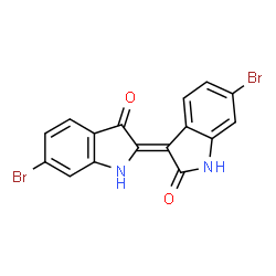 ChemSpider 2D Image | (3Z)-6-Bromo-3-(6-bromo-3-oxo-1,3-dihydro-2H-indol-2-ylidene)-1,3-dihydro-2H-indol-2-one | C16H8Br2N2O2