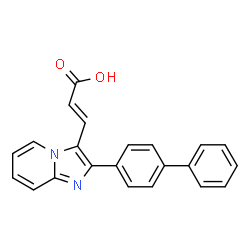 ChemSpider 2D Image | (2E)-3-[2-(4-Biphenylyl)imidazo[1,2-a]pyridin-3-yl]acrylic acid | C22H16N2O2