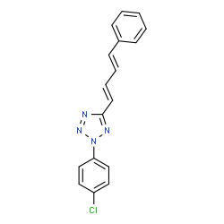 ChemSpider 2D Image | 2-(4-chlorophenyl)-5-(4-phenylbuta-1,3-dienyl)-2H-1,2,3,4-tetraazole | C17H13ClN4