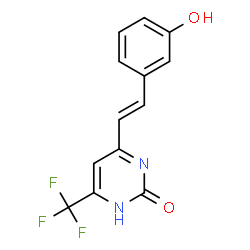 ChemSpider 2D Image | 4-[(E)-2-(3-Hydroxyphenyl)vinyl]-6-(trifluoromethyl)-2(1H)-pyrimidinone | C13H9F3N2O2