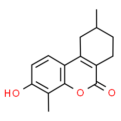 ChemSpider 2D Image | 3-Hydroxy-4,9-dimethyl-7,8,9,10-tetrahydro-6H-benzo[c]chromen-6-one | C15H16O3
