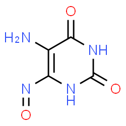 ChemSpider 2D Image | 5-Amino-6-nitroso-2,4(1H,3H)-pyrimidinedione  | C4H4N4O3