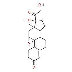 ChemSpider 2D Image | 17,21-Dihydroxy-9,11-epoxypregn-4-ene-3,20-dione | C21H28O5