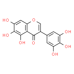ChemSpider 2D Image | 5,6,7-Trihydroxy-3-(3,4,5-trihydroxyphenyl)-4H-chromen-4-one | C15H10O8