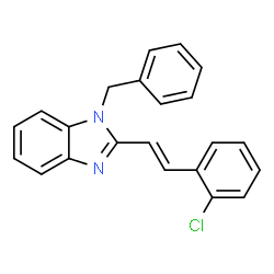 ChemSpider 2D Image | 1-Benzyl-2-[(E)-2-(2-chlorophenyl)vinyl]-1H-benzimidazole | C22H17ClN2