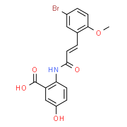 ChemSpider 2D Image | 2-{[(2E)-3-(5-Bromo-2-methoxyphenyl)-2-propenoyl]amino}-5-hydroxybenzoic acid | C17H14BrNO5