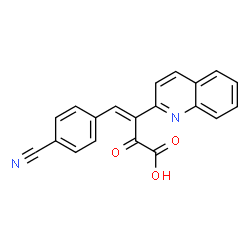 ChemSpider 2D Image | (3Z)-4-(4-Cyanophenyl)-2-oxo-3-(2-quinolinyl)-3-butenoic acid | C20H12N2O3