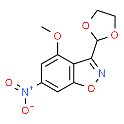 ChemSpider 2D Image | 3-(1,3-Dioxolan-2-yl)-4-methoxy-6-nitro-1,2-benzoxazole | C11H10N2O6