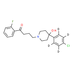 ChemSpider 2D Image | 4-{4-[4-Chloro(~2~H_4_)phenyl]-4-hydroxy-1-piperidinyl}-1-(2-fluorophenyl)-1-butanone | C21H19D4ClFNO2