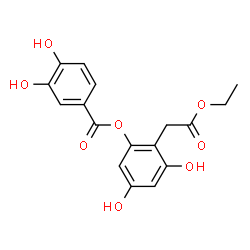 ChemSpider 2D Image | 2-(2-Ethoxy-2-oxoethyl)-3,5-dihydroxyphenyl 3,4-dihydroxybenzoate | C17H16O8