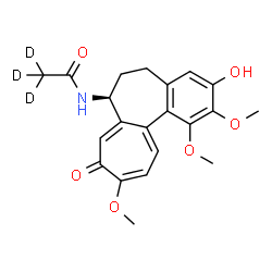 ChemSpider 2D Image | N-[(7S)-3-Hydroxy-1,2,10-trimethoxy-9-oxo-5,6,7,9-tetrahydrobenzo[a]heptalen-7-yl](~2~H_3_)acetamide | C21H20D3NO6