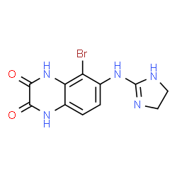 ChemSpider 2D Image | 5-Bromo-6-(4,5-dihydro-1H-imidazol-2-ylamino)-1,4-dihydro-2,3-quinoxalinedione | C11H10BrN5O2
