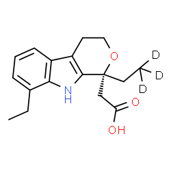 ChemSpider 2D Image | {(1R)-8-Ethyl-1-[(2,2,2-~2~H_3_)ethyl]-1,3,4,9-tetrahydropyrano[3,4-b]indol-1-yl}acetic acid | C17H18D3NO3